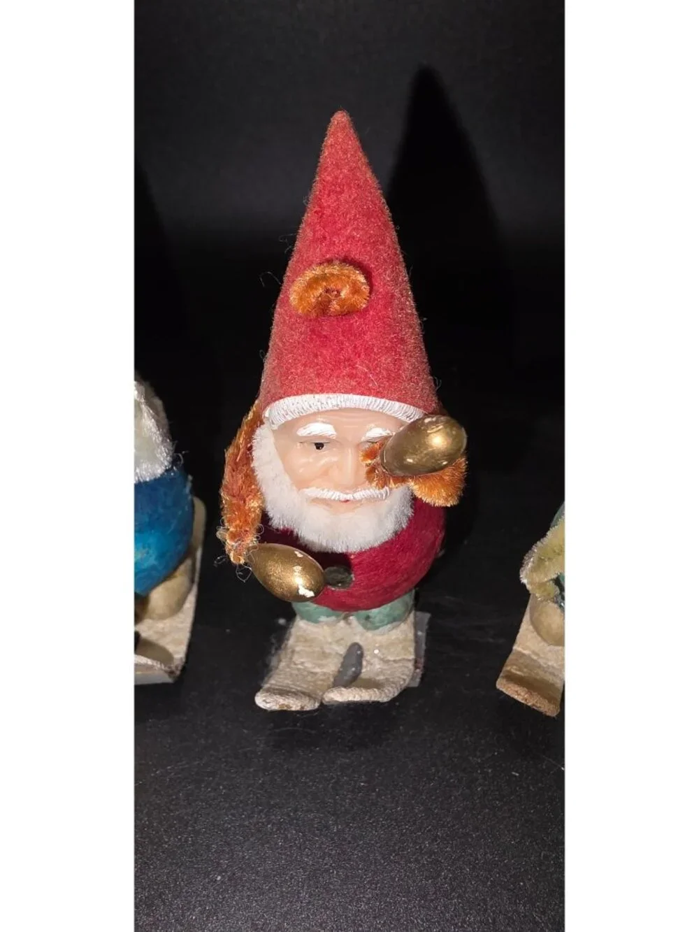Vintage Pixie Gnome Musician Skiers Christmas Decor Made in Japan